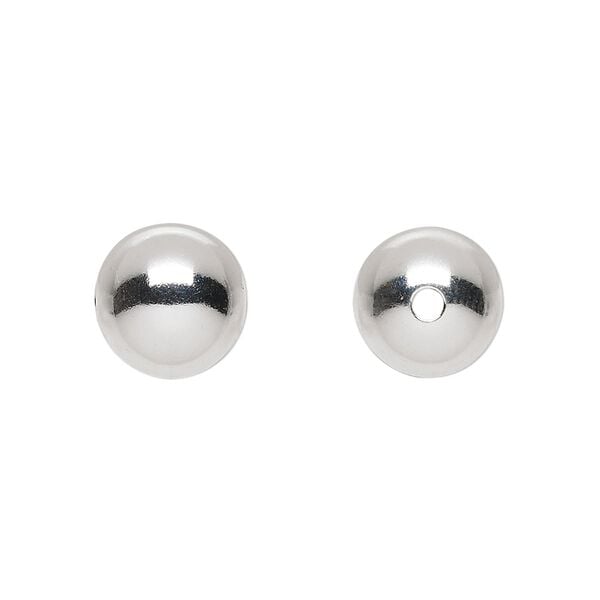 Bead, sterling silver, 11mm seamless round. Sold per pkg of 2. image number 0