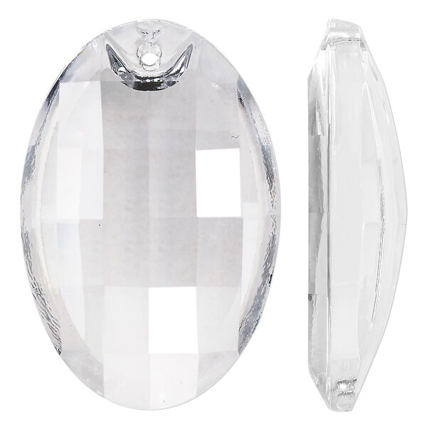 Suncatcher 1pk clear, Asfour Crystal 50x34mm top-drilled faceted oval image number 0