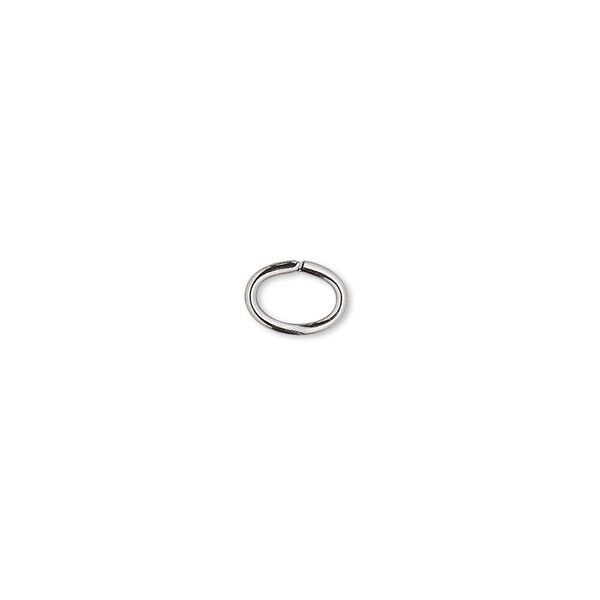 Jump ring, gunmetal-plated brass, 7x5mm oval, 5.5x3.2mm inside diameter, 18 gauge. Sold per pkg of 1,000. image number 0