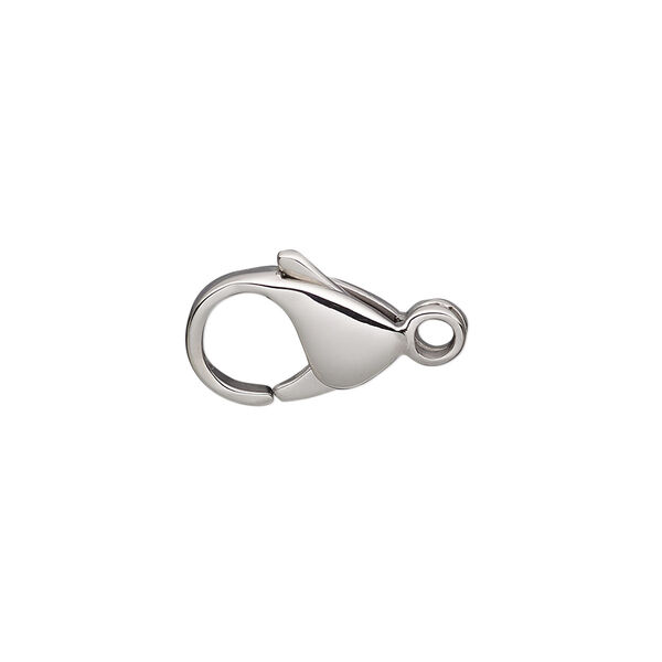 Clasp, lobster claw, stainless steel, 15x10mm round. Sold per pkg of 10. image number 0