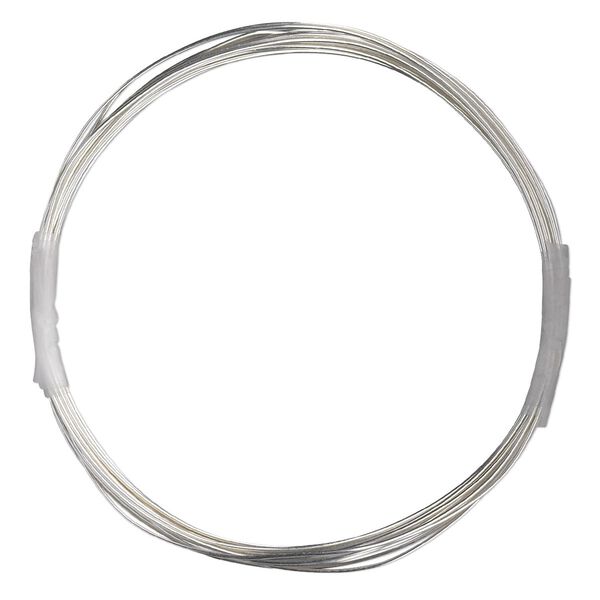 Wire, sterling silver-filled, half-hard, round, 24 gauge. Sold per 100-foot spool. image number 0