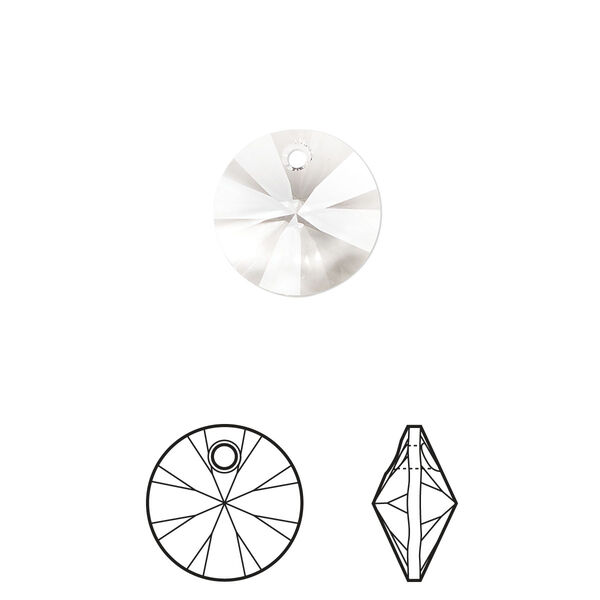 Drop 144pk crystal, Swarovski® 12mm pendant mini disk 6428 image number 0