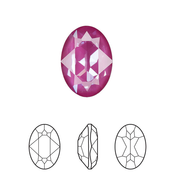 Fancy stone 48pk crystal orchid ignite LacquerPRO, Swarovski® 18x13mm oval 4120 image number 0