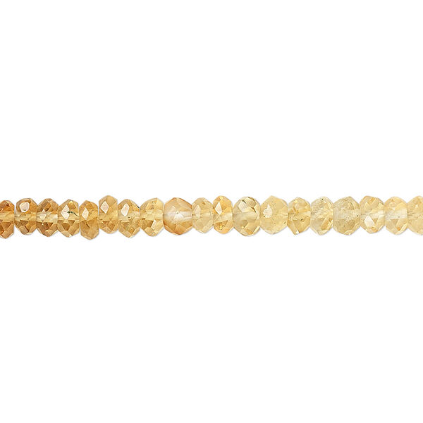 Citrine 1pkg1, hand-cut faceted rondelle bead 15.5-16 inch 3x2mm-4x3mm image number 0