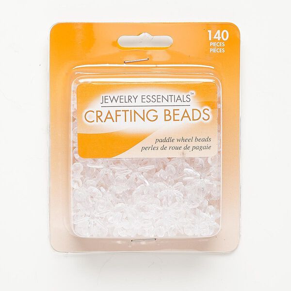 Bead mix, acrylic, clear, 13x13mm-18x18mm paddle wheel. Sold per pkg of 140. image number 0