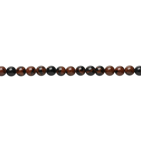 Mahogany obsidian 1pkg1, round bead natural 15.5-16 inch 3mm image number 0