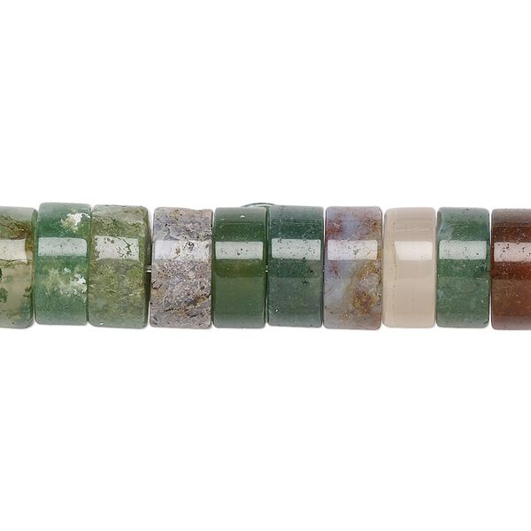 Fancy jasper 1pkg10, heishi bead natural 10x5mm image number 0