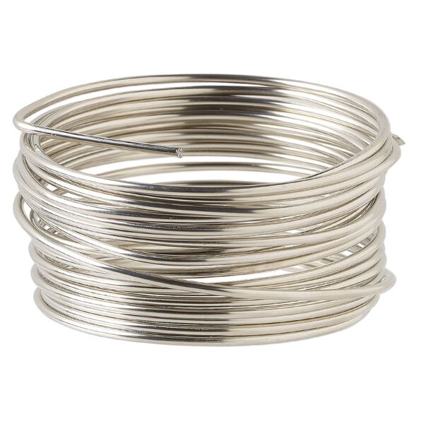 Wire, Wrapit®, nickel silver, half-hard, round, 12 gauge. Sold per 0.25-pound spool, approximately 13 feet. image number 0