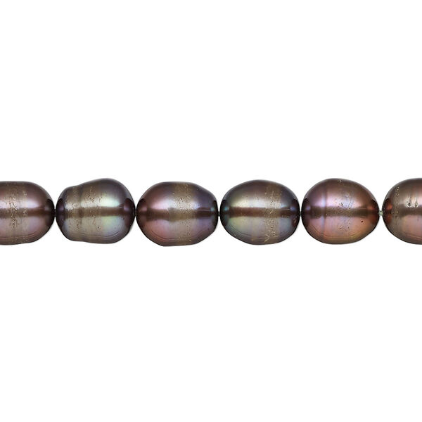 Pearl, cultured freshwater (dyed), antique bronze, 7-9mm rice, C grade, Mohs hardness 2-1/2 to 4. Sold per 15-inch strand. image number 0
