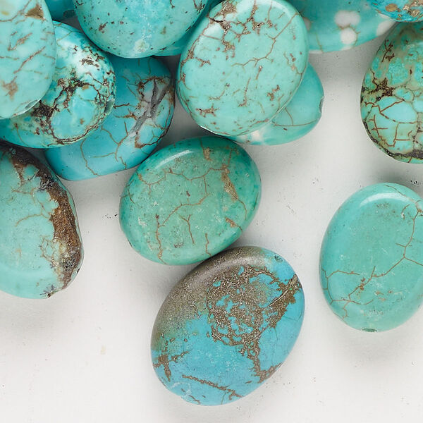 Magnesite 1pkg1, puffed oval bead 3 oz mix 16x12mm-21x16mm image number 0