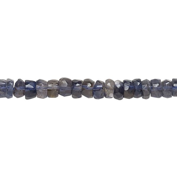Iolite 1pkg1, hand-cut faceted rondelle bead 15.5-16 inch 5x2mm-7x4mm image number 0
