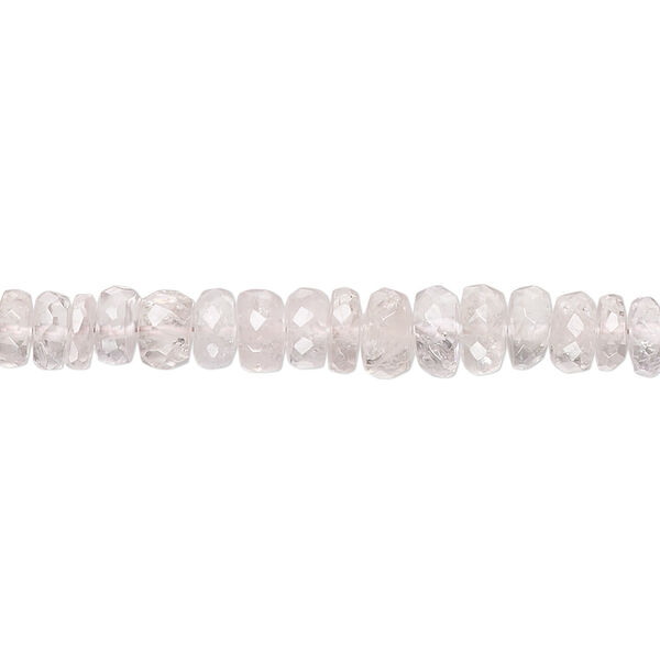 Morganite 1pkg1, hand-cut faceted rondelle bead natural 17 inch graduated 4x2mm-6x3mm image number 0