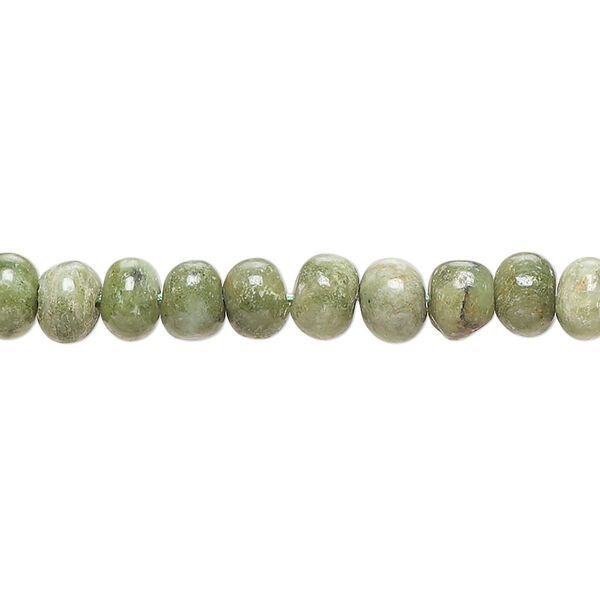 Olive chrysoprase 1pkg1, hand-cut round bead natural 14 inch 4-6mm / 5x4mm-6x5mm image number 0