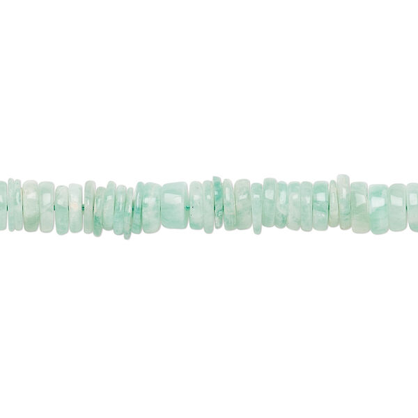Amazonite 1pkg1, hand-cut rondelle bead natural 8 inch 4x1mm-6x2mm image number 0