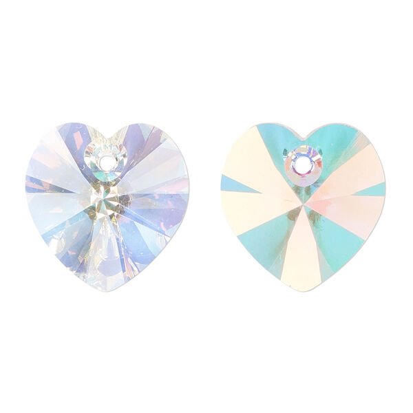 Drop 72pk crystal AB, Preciosa Czech crystal 18mm pendant heart image number 0