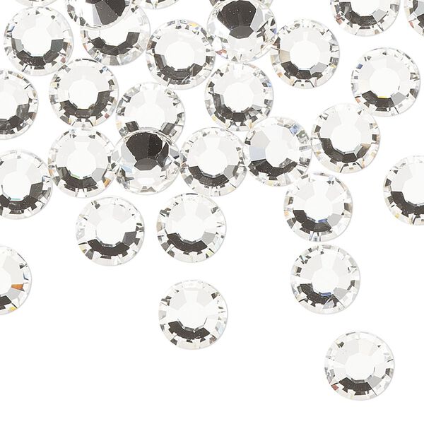 Flat back, Dance With Me™ crystal rhinestone, crystal clear, foil back, 7.07-7.27mm rose, SS34. Sold per pkg of 24. image number 0