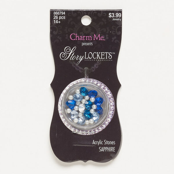 Bead and embellishment mix, acrylic pearl and acrylic rhinestone, mixed colors, foil back, 3mm undrilled round / 6mm round / 6mm heart. Sold per pkg of 26. image number 0