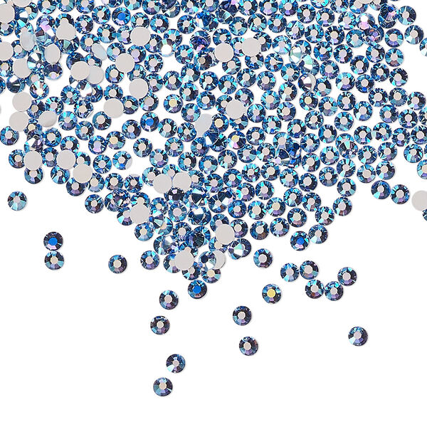 Flat back 1440pk blue violet AB foil back, Preciosa MAXIMA Czech crystal rhinestone 1.9-2.1mm chaton rose round SS6 image number 0