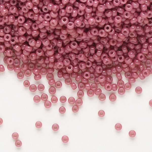Seed bead, Miyuki, glass, pkg/250g, #11 rocaille, Duracoat® opaque outside dyed pansy, (RR-4468). image number 0
