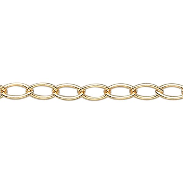 Chain, 14Kt gold-filled, 3x2.5mm cable. Sold per pkg of 5 feet. image number 0