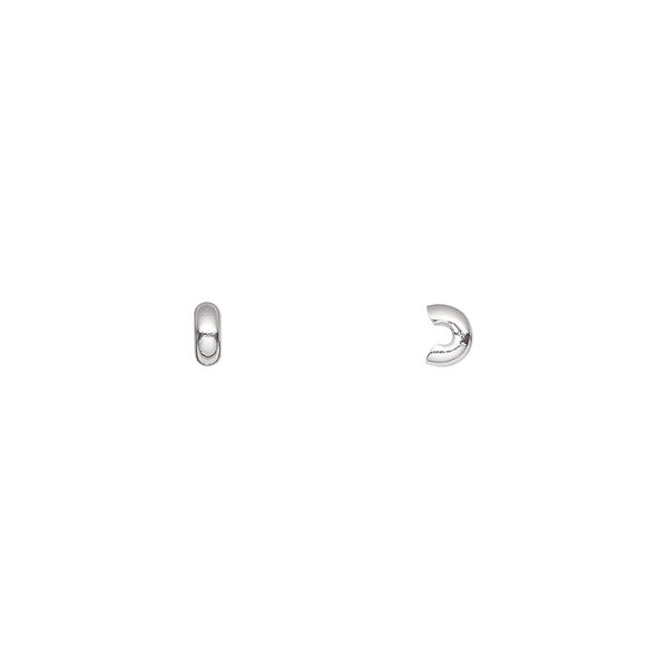 Crimp cover, sterling silver-filled, 4x2.6mm round. Sold per pkg of 10. image number 0