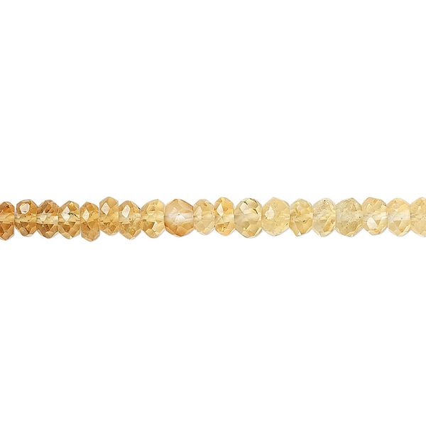 Citrine 1pkg1, hand-cut faceted rondelle bead 15.5-16 inch 3x2mm-4x3mm image number 0