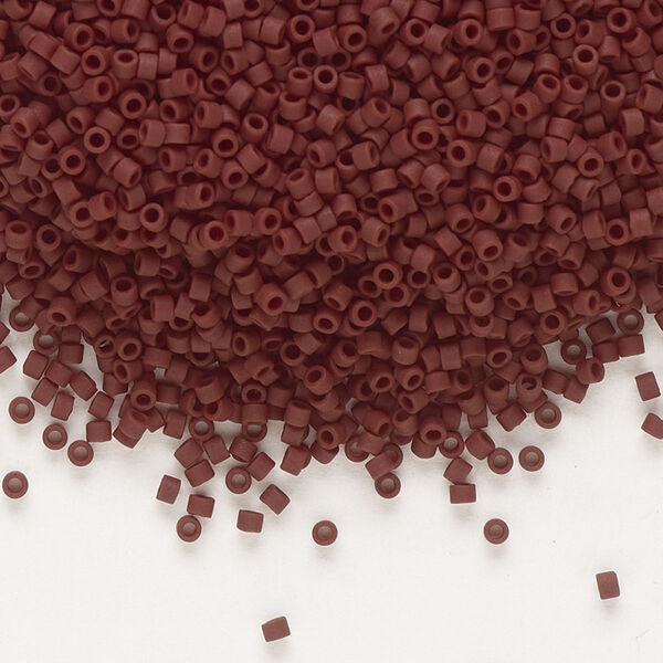 Seed bead, Delica®, glass, pkg/250g, #11 round, opaque matte espresso (DB-1910). image number 0