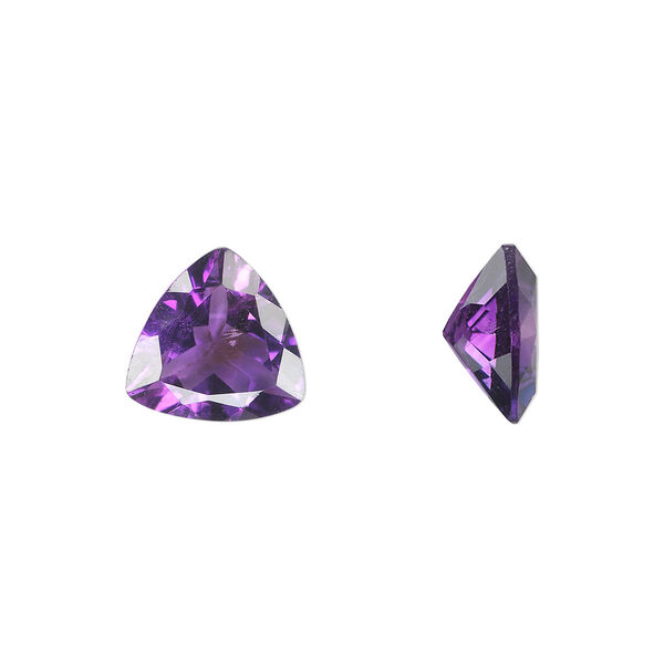Amethyst 1pkg1, hand-cut faceted triangle gem natural 10mm image number 0