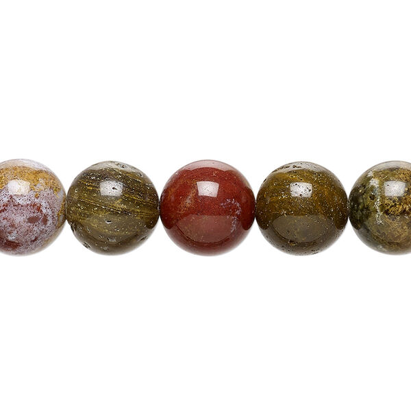 Ocean jasper 1pkg1, round bead natural 15.5-16 inch 10mm image number 0