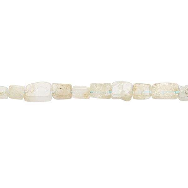Aquamarine 1pkg1, hand-cut flat rectangle bead 14 inch 4x3mm-8x4mm image number 0