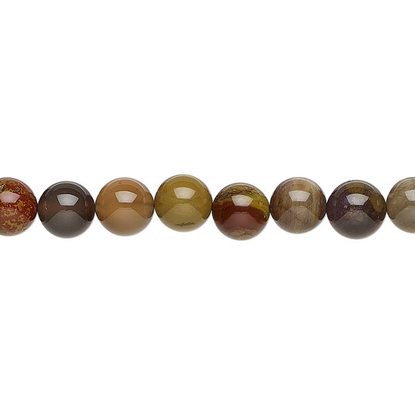 Wooden agate 1pkg1, round bead natural 15.5-16 inch 6mm image number 0