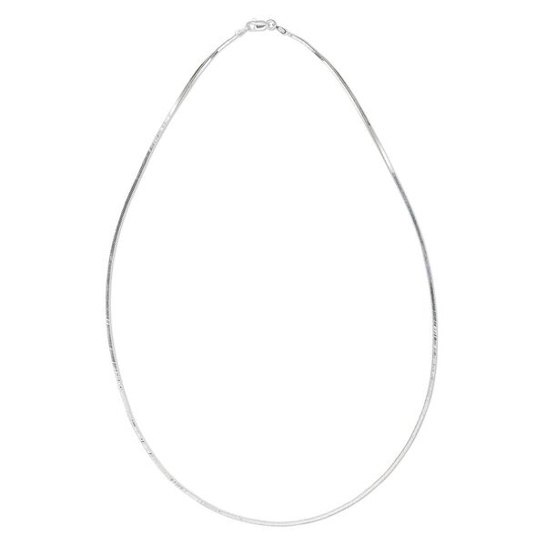 Chain, sterling silver, 1.4mm square snake, 18 inches with lobster claw clasp. Sold individually. image number 0