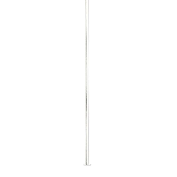 Head pin, silver-plated brass, 3 inches, 21 gauge. Sold per pkg of 100. image number 0