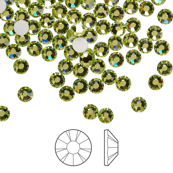 Flat back 1440pk limecicle foil back, Preciosa MAXIMA Czech crystal hotfix rhinestone 3.8-4mm chaton rose round SS16 image number 0