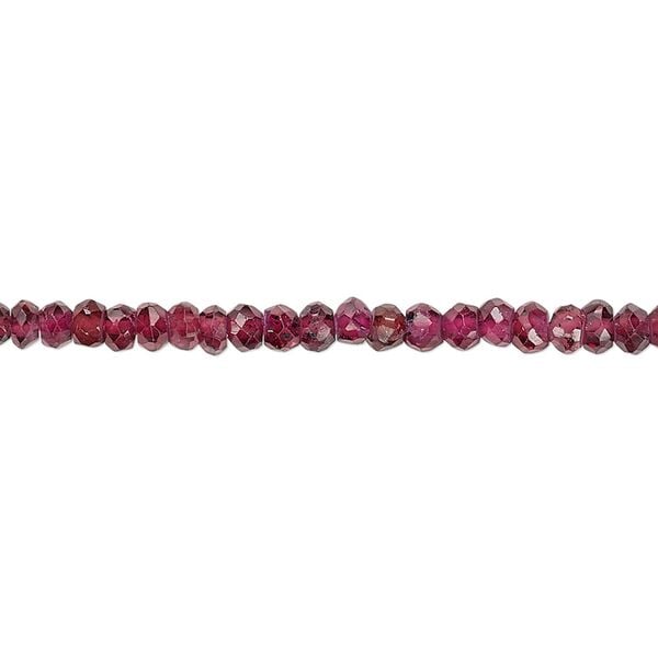 Garnet 1pkg1, hand-cut faceted rondelle bead 15.5-16 inch 2x2mm-3x2mm image number 0