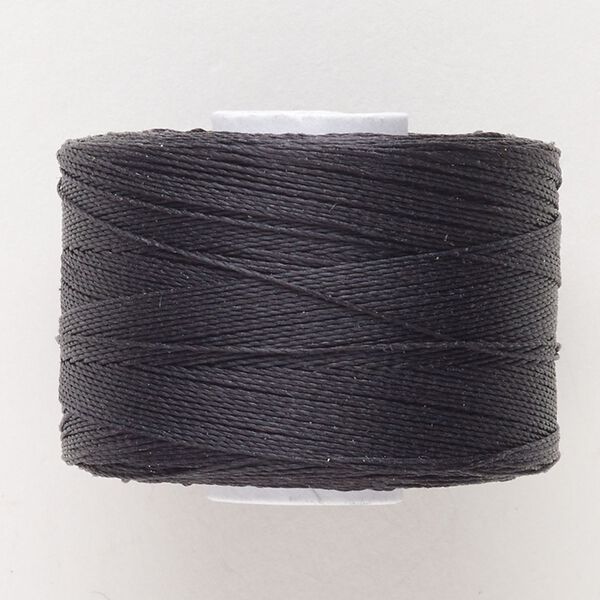 Thread, Nymo®, nylon, black, size D. Sold per 100-yard spool. image number 0