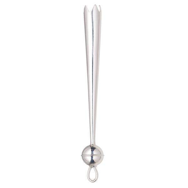 Bolo tip, sterling silver, 60x8.5mm with 8.5mm ball and closed loop, 5.5mm inside diameter. Sold individually. image number 0