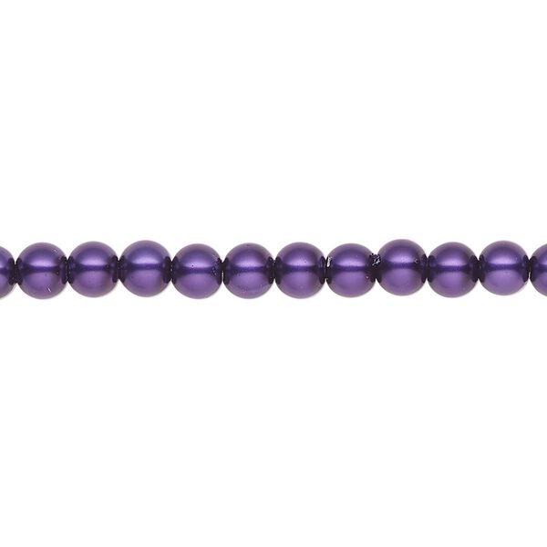 Pearl 2pk purple, Celestial Crystal® 4mm round 15.5-16 inch image number 0
