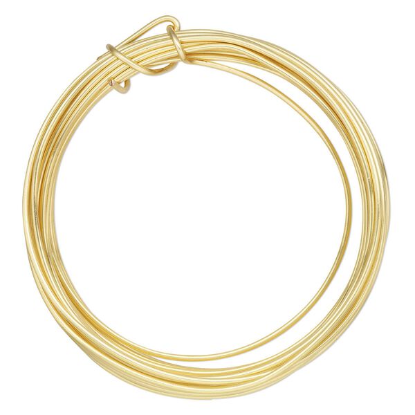 Wire, ParaWire™, gold-finished and silver-plated copper, round, 16 gauge. Sold per 15-foot section. image number 0