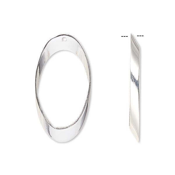 Drop, sterling silver-filled, 27x14mm open oval. Sold per pkg of 2. image number 0