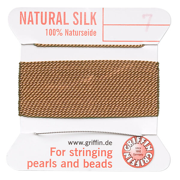 Thread, Griffin, silk, cornelian, size #7. Sold per 2-meter card (approximately 78 inches). image number 0