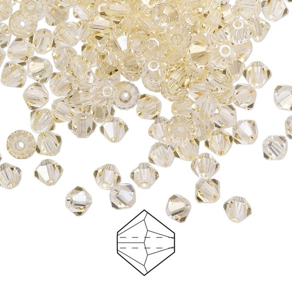 Bead 720pk crystal blond flare, Preciosa Czech crystal 4mm bicone image number 0