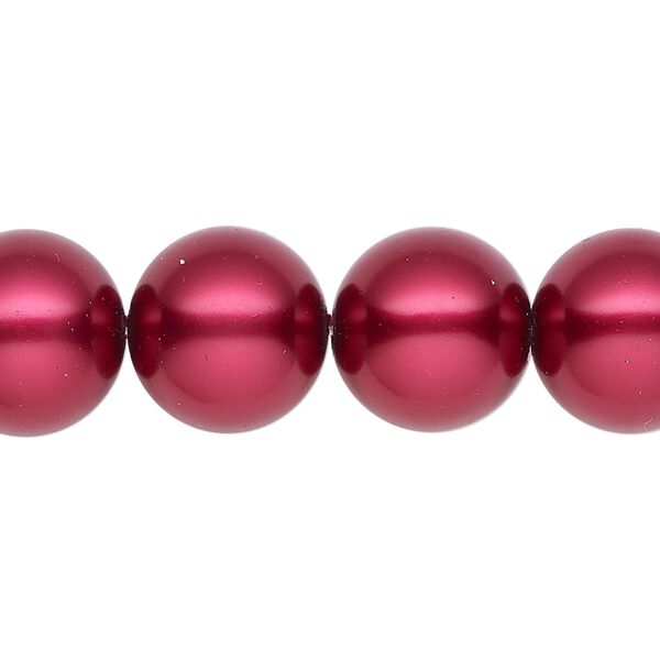 Pearl 1pk red, Celestial Crystal® 14mm round 15.5-16 inch image number 0