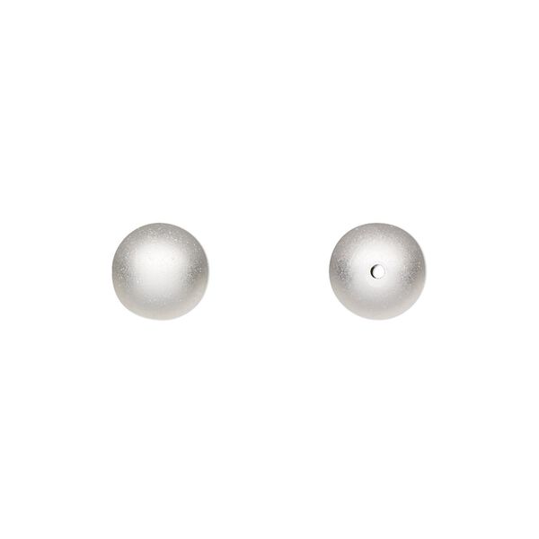 Bead, satin-finished sterling silver, 8mm seamless round. Sold individually. image number 0