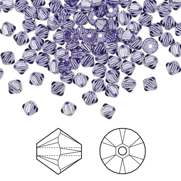 Bead 48pk tanzanite, Crystal Passions® 4mm bicone 5328 image number 0