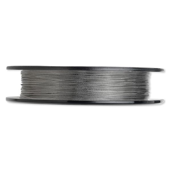 Beading wire, Tigertail™, nylon-coated stainless steel, clear, 3 strand, 0.012-inch diameter. Sold per 100-foot spool. image number 0