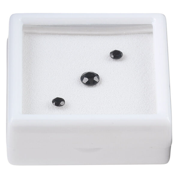 Black onyx 1pkg3, hand-cut faceted round gem 4mm / 6mm image number 0
