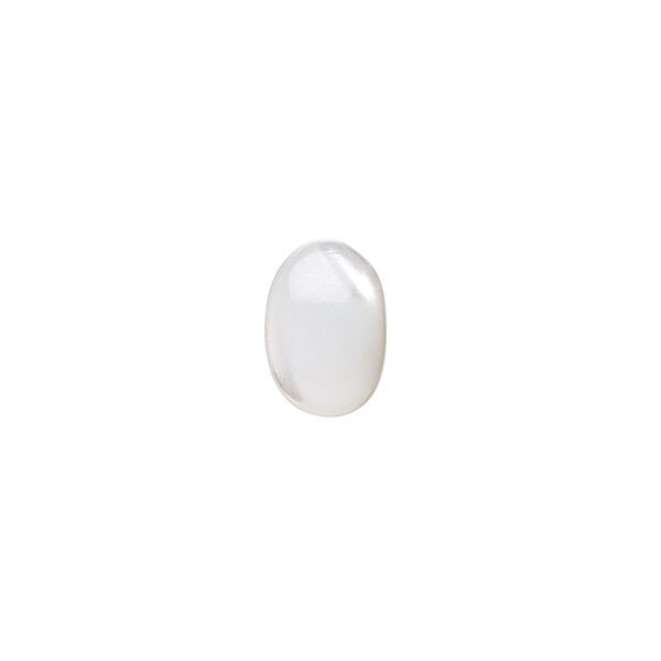Cabochon, trochus shell (natural), 6x4mm calibrated oval, Mohs hardness 3-1/2. Sold per pkg of 4. image number 0