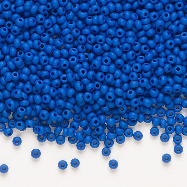 Seed bead, Preciosa Ornela, Czech glass, pkg/500g, opaque matte blue, #10 rocaille. image number 0