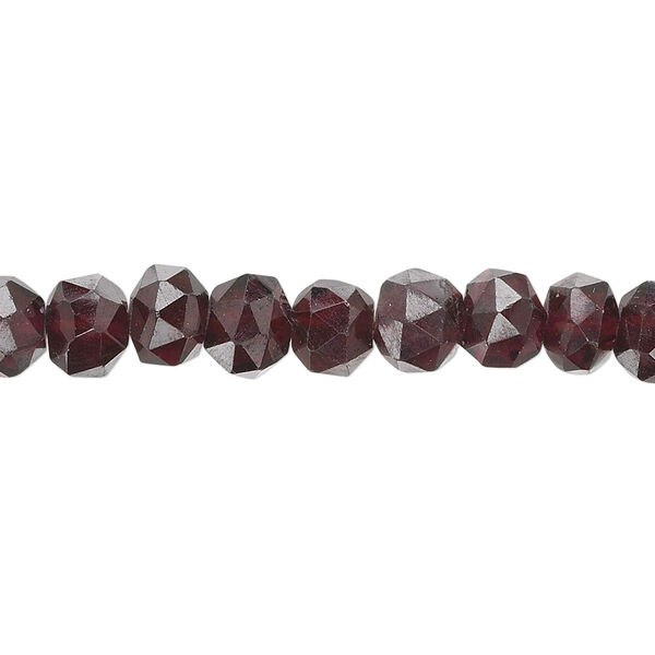 Garnet 1pkg1, hand-cut faceted round bead 15.5-16 inch 7mm image number 0